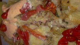 Chřestové pikantní balíčky zapečené se slaninou, sýry a vejci