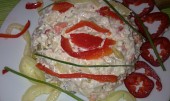 Rybí salát ze štikozubce kapského  s  nakládanou  barevnou zeleninou