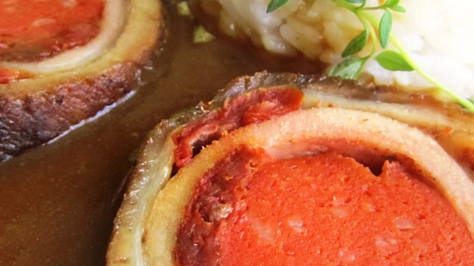 Vepřová roláda pomodoro na tymiánu, Vepřová roláda pomodoro na tymiánu