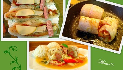 Pangasius rolky s moravskou klobásou a špekem, Postup