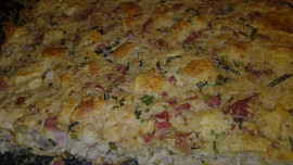 Nádivka z krůtí šunky, hub, rukoly  a sýra