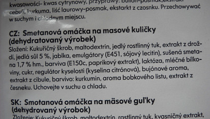 Švédské masové kuličky, Zadní strana omáčky IKEA