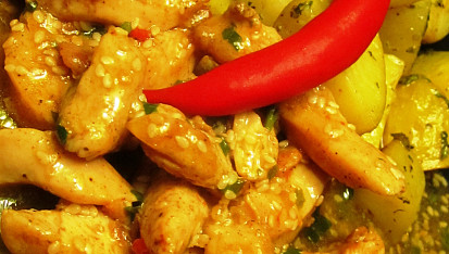 Kuřecí kousky s chilli a sezamem, Kuřecí kousky s chilli a sezamem