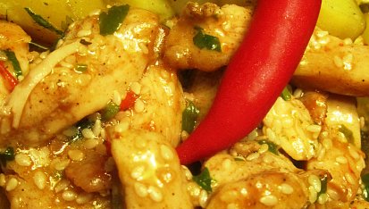 Kuřecí kousky s chilli a sezamem, Kuřecí kousky s chilli a sezamem