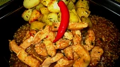 Kuřecí kousky s chilli a sezamem, Kuřecí kousky s chilli a sezamem