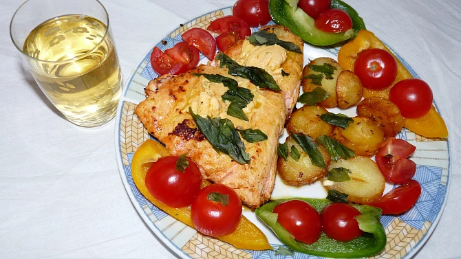 Losos v zálivce z citronu a  citronového pepře - (i dietní verze)