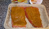 Losos v zálivce z citronu a  citronového pepře - (i dietní verze), Potřený losos a použité tuky