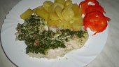 Pangasius zapečený se špenátem
