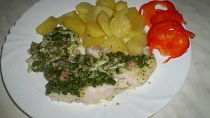 Pangasius zapečený se špenátem