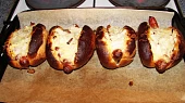 Zapečené Hot-dogy, Po zapečení - trochu přičmoudlé