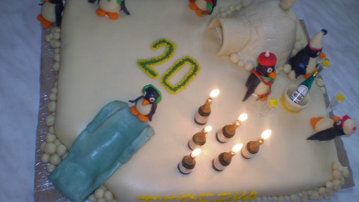 U tučňáků na návštěvě :-) - dortík