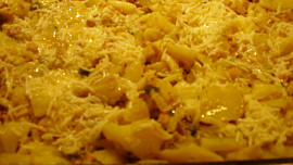 Zapečené brambory s hlívou ústřičnou a s mletým masem