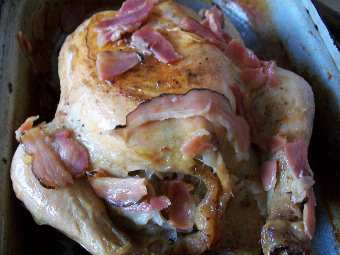 Pečené plněné kuře