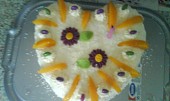 Šlehačkový dort s broskvemi (dortík)