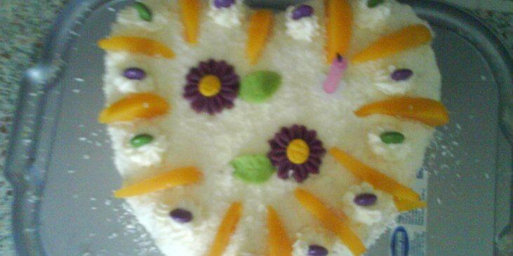 Šlehačkový dort s broskvemi (dortík)