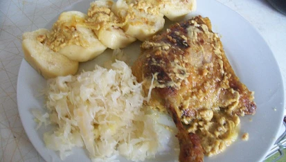 Pečené  kuře s hořčicí a smetanou