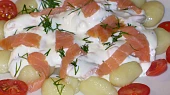 Bramborové gnocchi s uzeným lososem