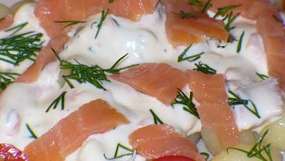 Bramborové gnocchi s uzeným lososem