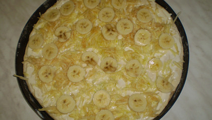 Banánová sladká pizza