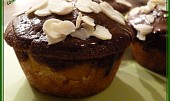 Dvoubarevné muffiny s broskvemi