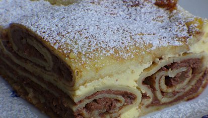 Zapečené palačinky s tvarohem a Nutellou