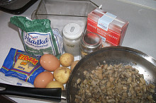 podušená hlíva a ostatní ingredience