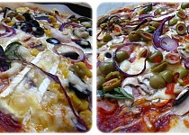 Žampionová a hermelínová pizza