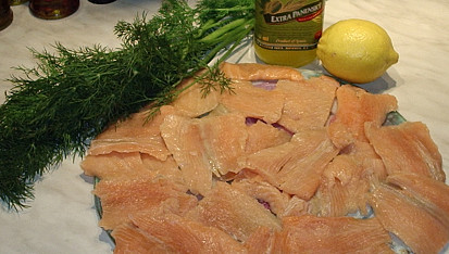 Carpaccio z lososa, suroviny