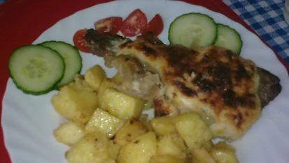 Roštěnky zapečené se sýrovou omáčkou s křenem