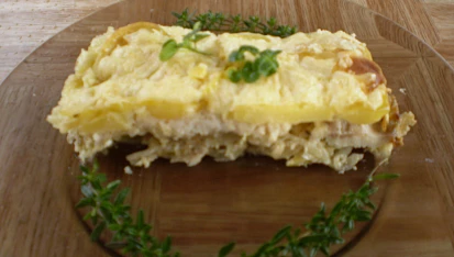 Zapečené filé s bramborami a zelím