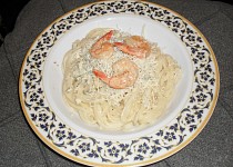 Špagety s krevetami a nivou