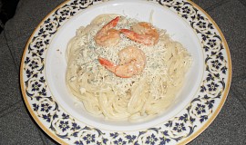 Špagety s krevetami a nivou
