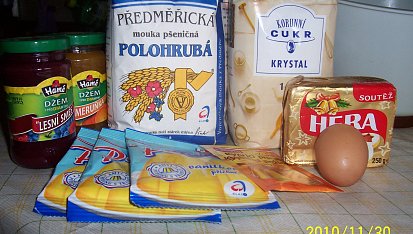 Slepované linecké koláčky s pudinkem, suroviny