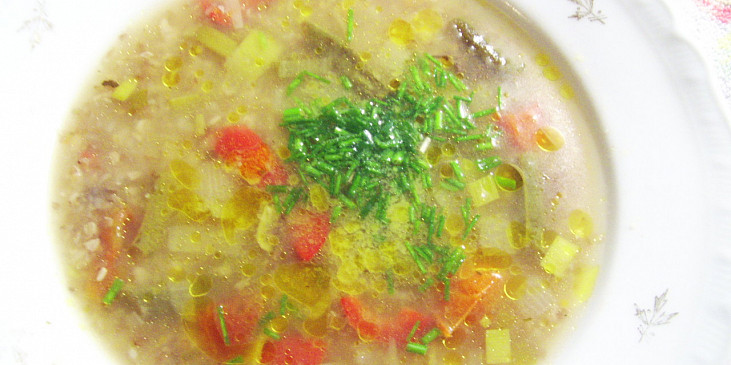Papriková polévka s pohankou v kachním vývaru (detail...)