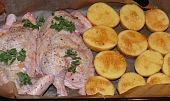 Baby kuřátko po italsku, před vložením do trouby