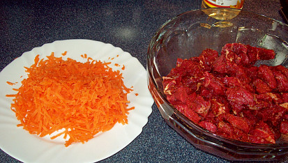 Hovězí pěti vůní s mrkví, hlavní ingredience