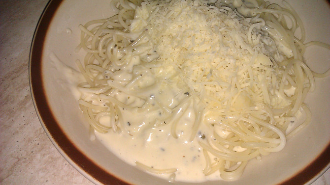 Špagety se sýrovou omáčkou, Připraveno k papání ;)