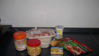 Verunčino kuře na paprice, Ingredience