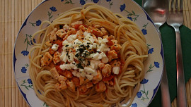 Wenouškovy špagety s kuřecím masem