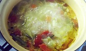 Chutná  a hustá polévka s hlávkovým zelím (zeleninu vaříme...)