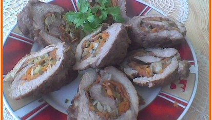Vepřové roládky plněné mrkví pro Tejaju, vepřové roládky plněné mrkví pro"Tejaju":-)