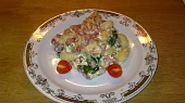Gnocchi aneb noky se špenátem a slaninkou, hotový pokrm