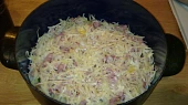 Gnocchi aneb noky se špenátem a slaninkou, šup s tím do trouby