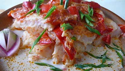 Zapečený pangasius s lečem a smetanou, Zapečený pangasius s lečem a smetanou