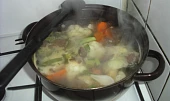 Levné květákové menu, Polévka při vaření:-)