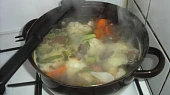 Levné květákové menu, Polévka při vaření:-)