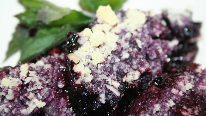Crumble s borůvkami