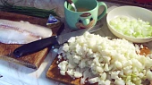Pangas s květákem a sýrem, jako mozeček, ingredience...