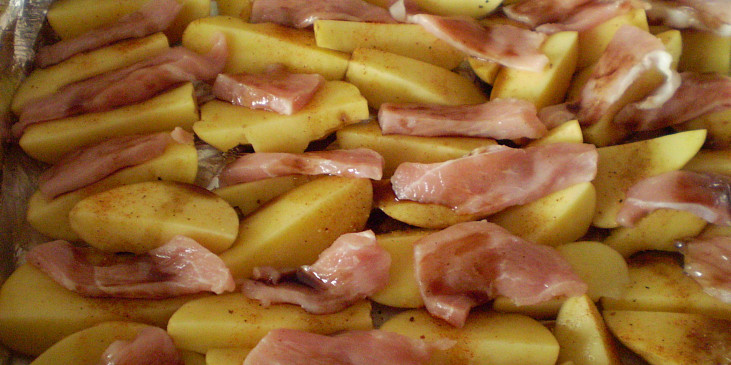 Ražniči na plechu (Přidáme maso, slaninu)