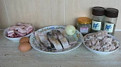 Rybí prstýnky s náplní a s jogurtovým přelivem